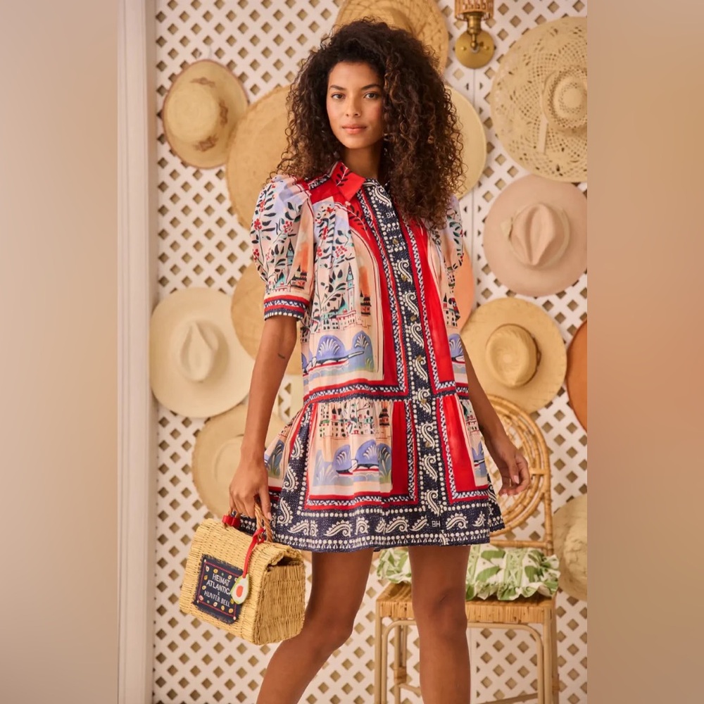 EUC Hunter Bell Leslie Dress in Coastal Village pattern - Medium